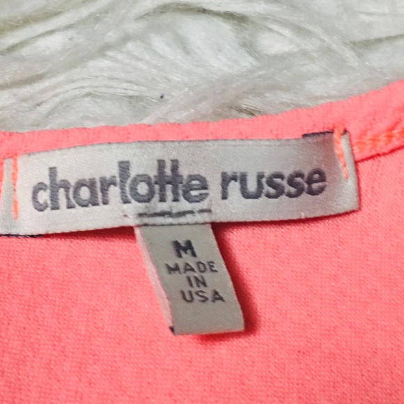 Charlotte Russe Mesh Bright Orange Dress Size Medium - Picture 9 of 9